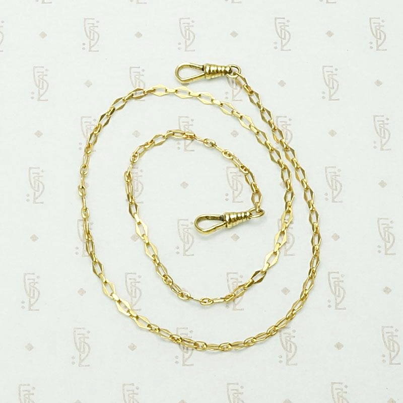 Unusual 18k Gold Chain with Matched Hooks