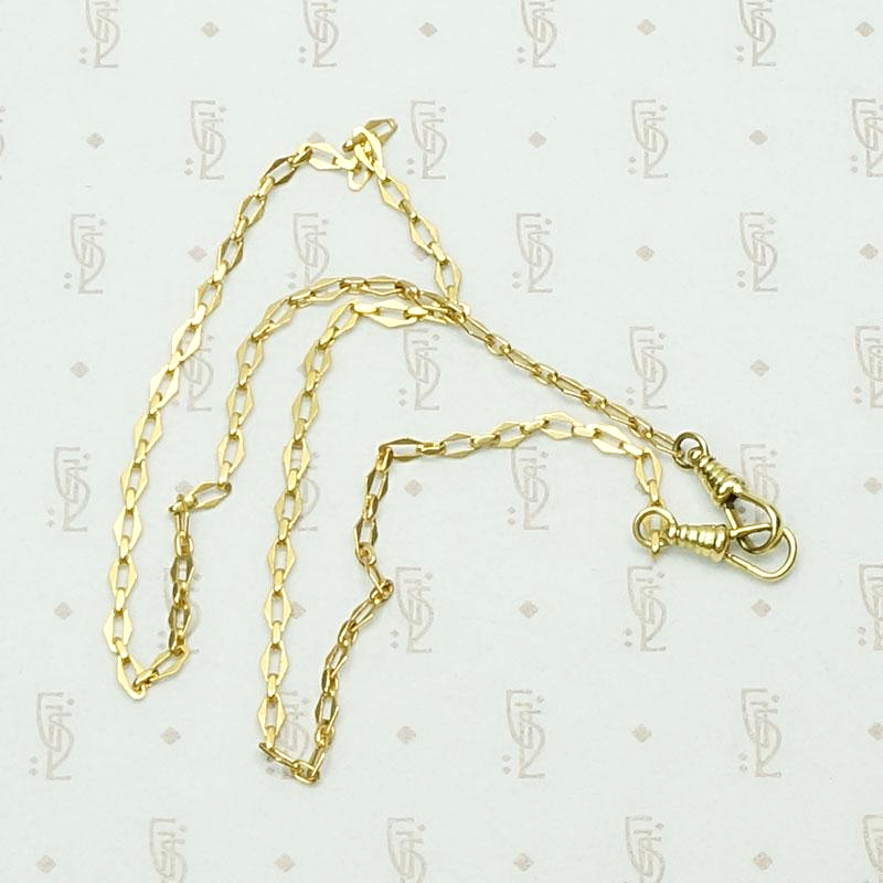 Unusual 18k Gold Chain with Matched Hooks