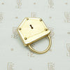Luxe Faux Padlock Pendant in Gold & Coral, back