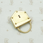 Luxe Faux Padlock Pendant in Gold & Coral, back