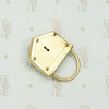 Luxe Faux Padlock Pendant in Gold & Coral, back