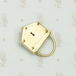 Luxe Faux Padlock Pendant in Gold & Coral, back