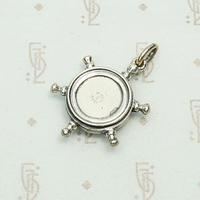 Stylish Sterling Silver Ship's Wheel Compass, back side