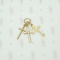 Triple Cross Cluster Pendant in Gold & Diamond