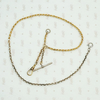 Two-Toned Married Chain with English Silver T-Bar