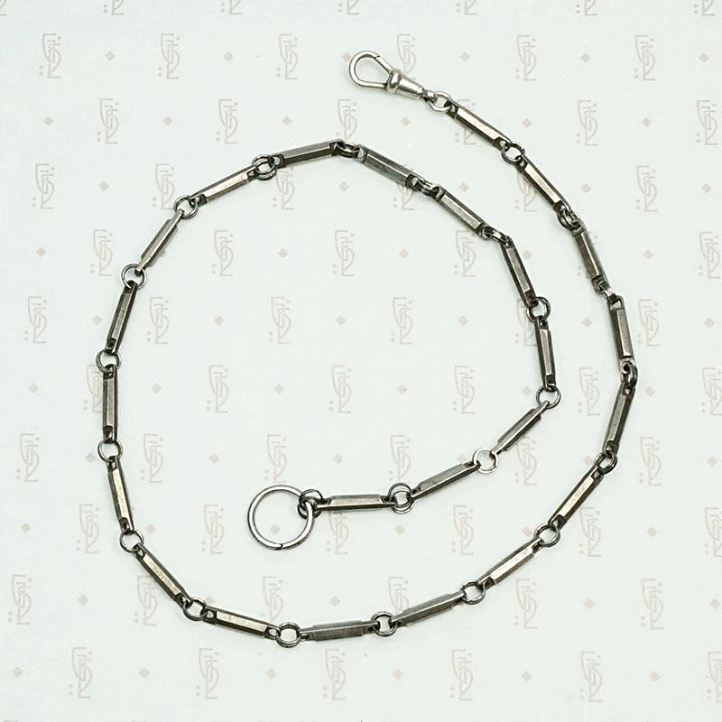 Edgy Chain with Faceted Gunmetal Links
