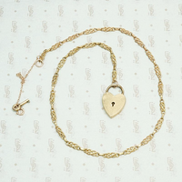Sweet Rosy Love Knot & Heart Lock Necklace