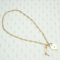 Sweet Rosy Love Knot & Heart Lock Necklace