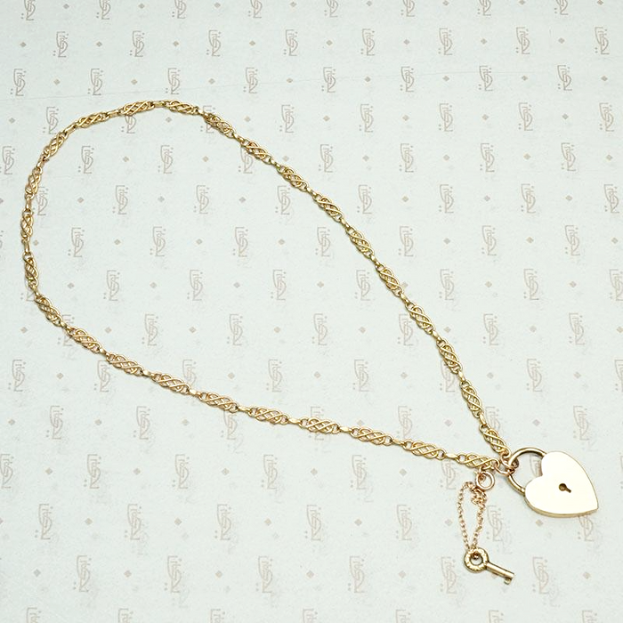 Sweet Rosy Love Knot & Heart Lock Necklace