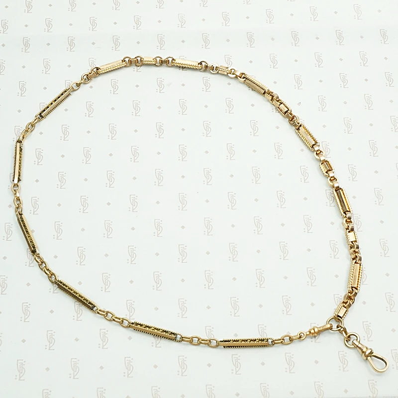 Heavy Highly-Detailed Victorian Bar Link Chain