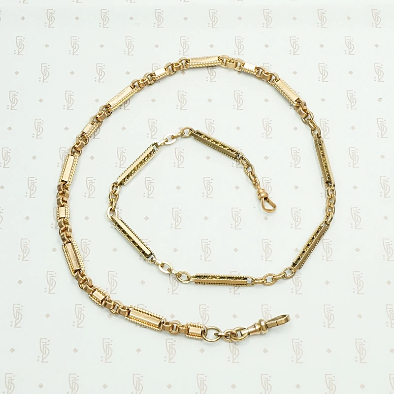 Heavy Highly-Detailed Victorian Bar Link Chain