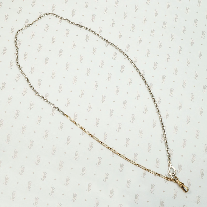 Two Tone Married Chain with Paper Clip Links