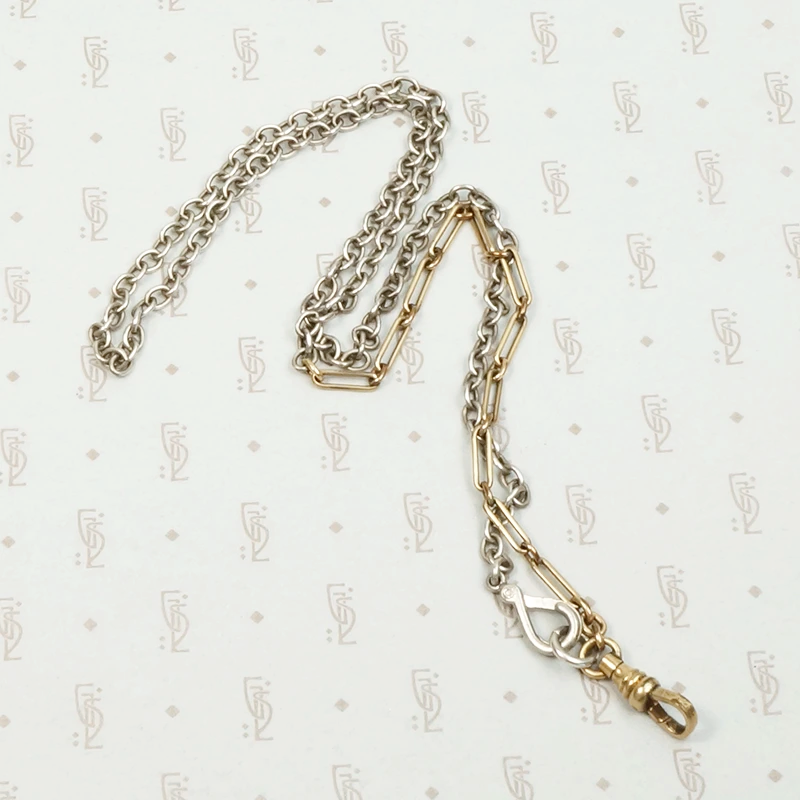 Two Tone Married Chain with Paper Clip Links
