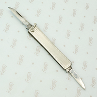 Pinstriped Sterling Silver Art Deco Pocket Knife