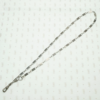 Subtly Graphic Silver and Niello Enamel Chain & Locket