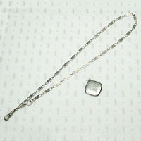 Subtly Graphic Silver and Niello Enamel Chain & Locket