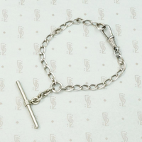Silver & Steel Chain Bracelet with T-Bar