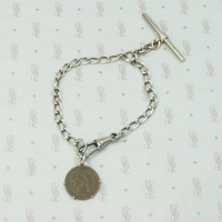 Silver & Steel Chain Bracelet with T-Bar