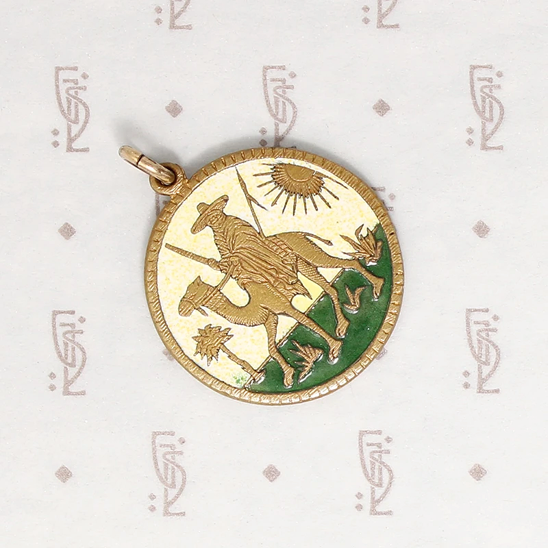 Colorful Enameled Fob with Camel