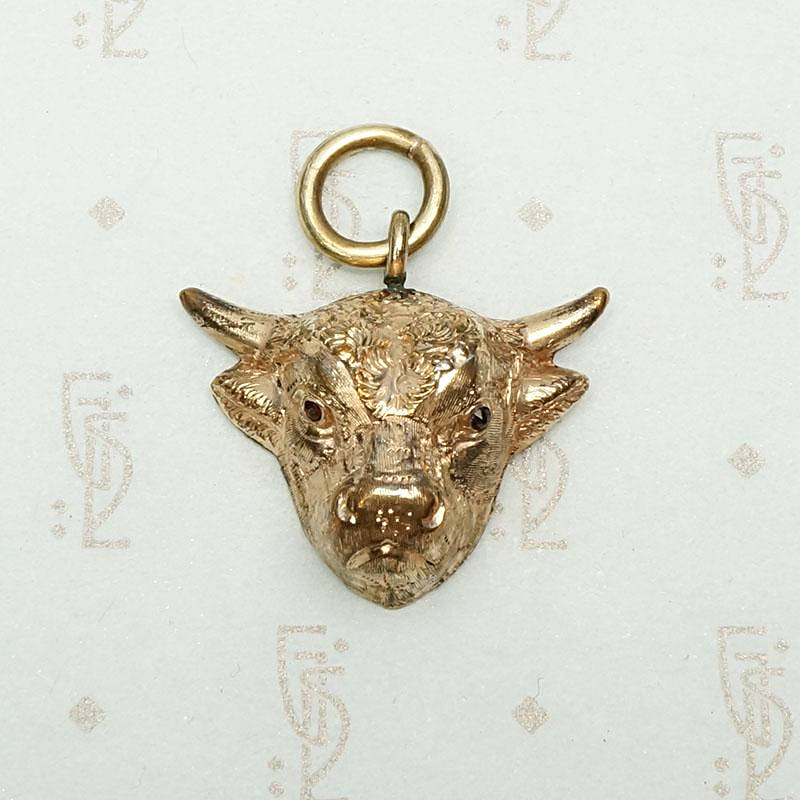 Curly Haired Bull's Head Pendant