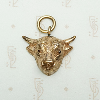 Curly Haired Bull's Head Pendant
