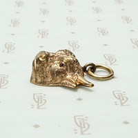 Curly Haired Bull's Head Pendant
