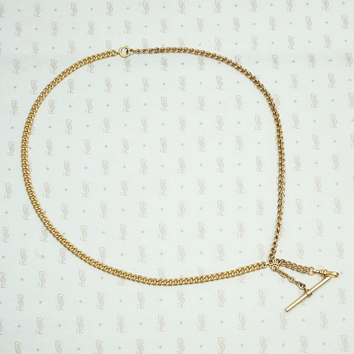 Heavy Curb Chains Necklace with Watch Hook & T-Bar