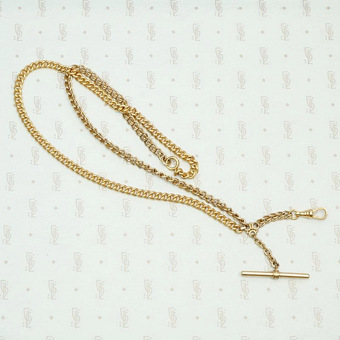 Heavy Curb Chains Necklace with Watch Hook & T-Bar