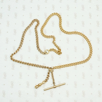 Heavy Curb Chains Necklace with Watch Hook & T-Bar