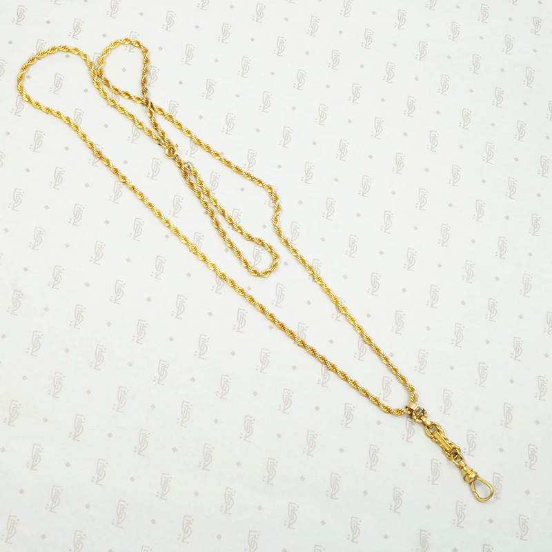 Golden Rope Chain with Sliding Charm Holder
