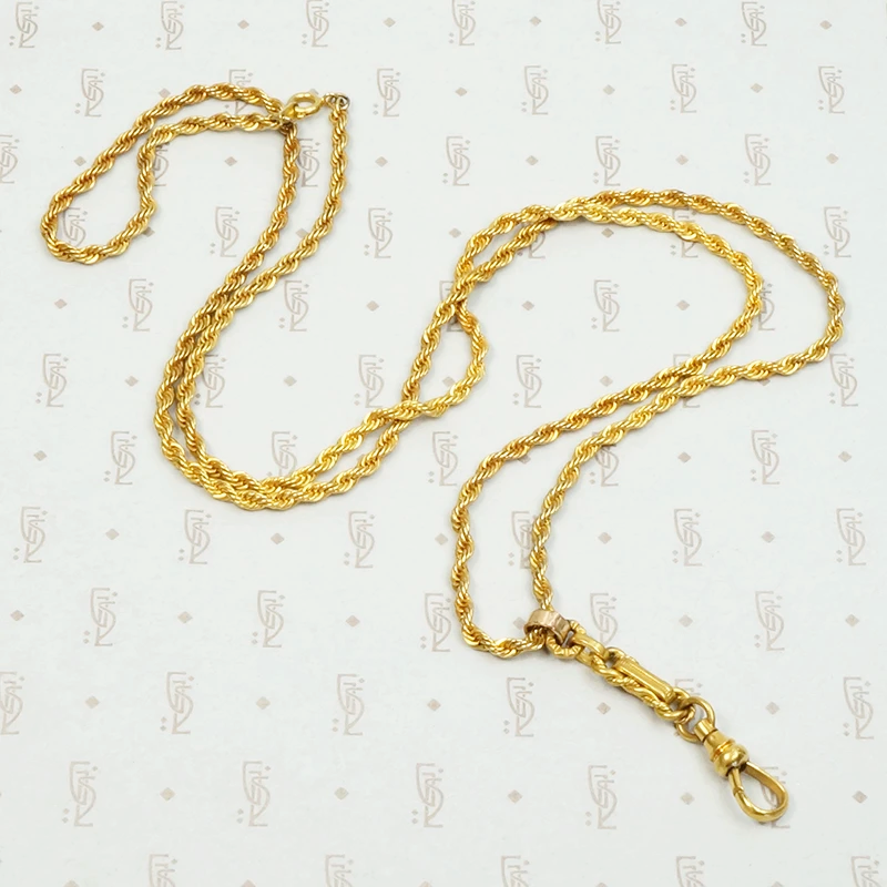 Golden Rope Chain with Sliding Charm Holder