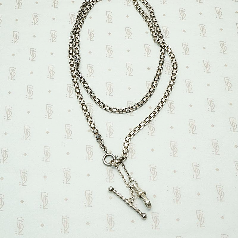 Sterling Flat & Flexible Married Chain with Hook & Bar