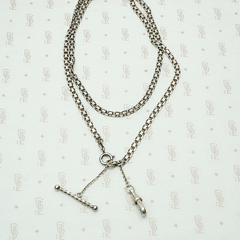 Sterling Flat & Flexible Married Chain with Hook & Bar