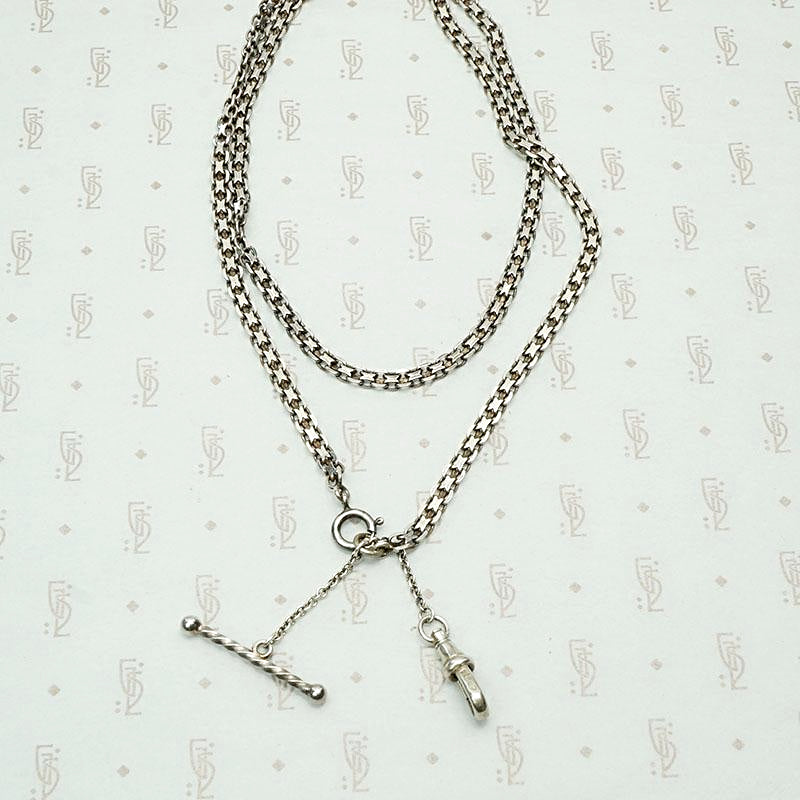 Sterling Flat & Flexible Married Chain with Hook & Bar