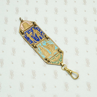Egyptian Revival Fob Pendant in Enameled Brass