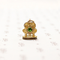 Petite Vintage Fob with Green Glass Gem