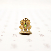 Petite Vintage Fob with Green Glass Gem