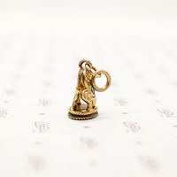 Petite Vintage Fob with Green Glass Gem