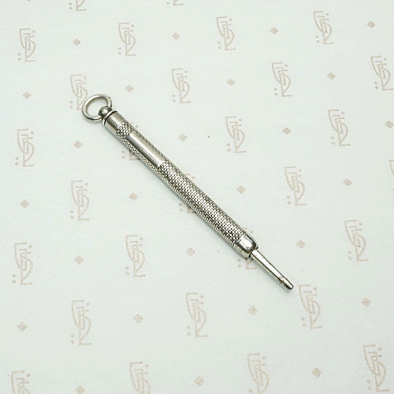 Handsome Engraved Silver Pencil Pendant