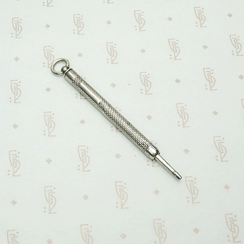 Handsome Engraved Silver Pencil Pendant