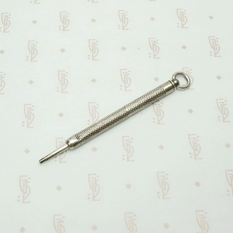 Handsome Engraved Silver Pencil Pendant