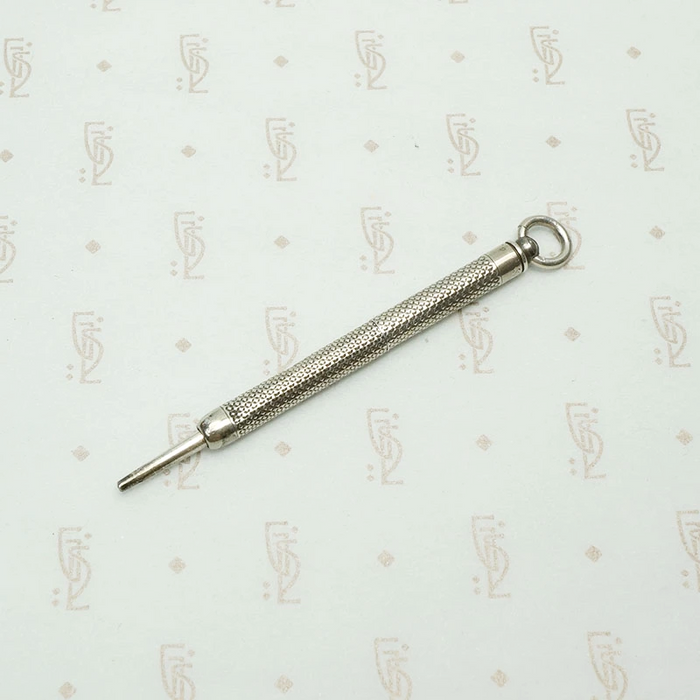 Handsome Engraved Silver Pencil Pendant