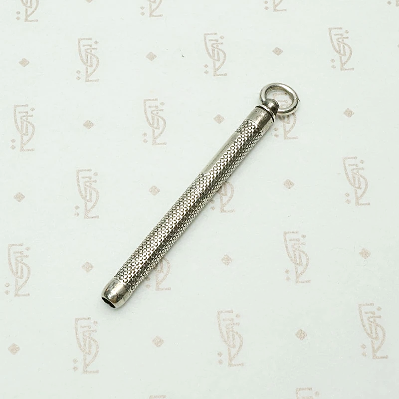 Handsome Engraved Silver Pencil Pendant