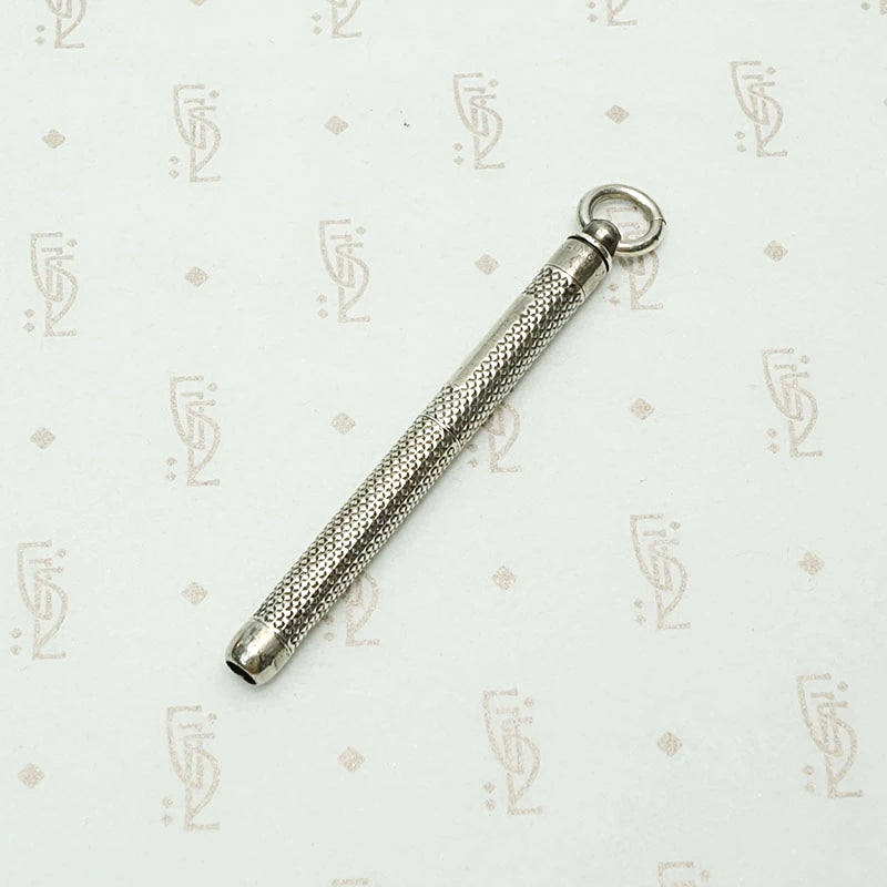 Handsome Engraved Silver Pencil Pendant