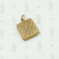 Stylish Square Engraved Victorian Locket
