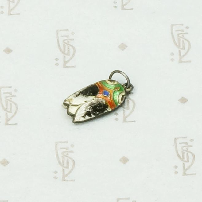 Tiny Enameled Silver Cicada Pendant