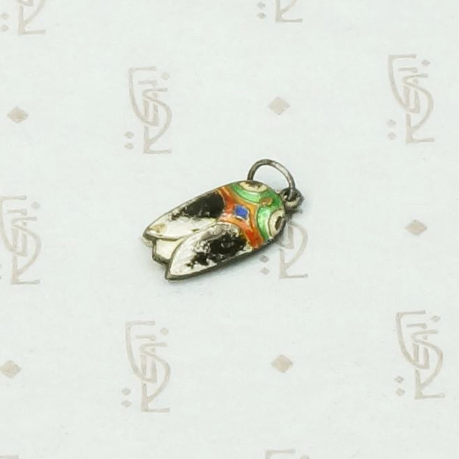 Tiny Enameled Silver Cicada Pendant