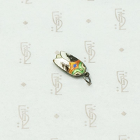 Tiny Enameled Silver Cicada Pendant
