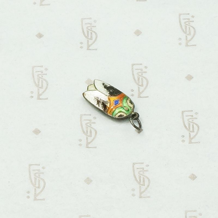 Tiny Enameled Silver Cicada Pendant