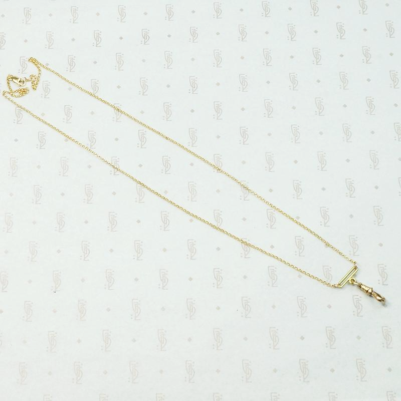 Delicate Gold Hook & Bar Necklace